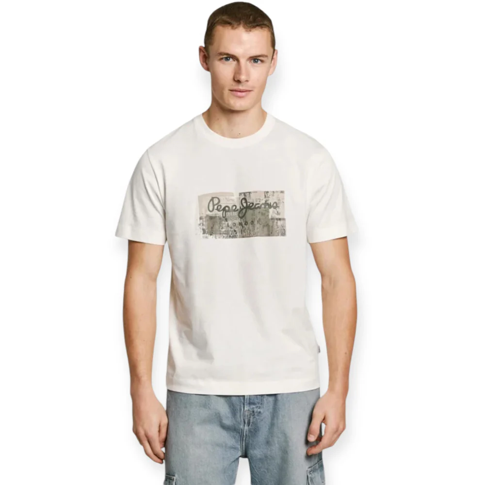 Pepe jeans london PM509781 silkstampa εμπρός βαμβακερό 100%  ΛΕΥΚΟ ,ΜΠΛΕ , ΛΑΔΙ , ΕΚΡΟΥ