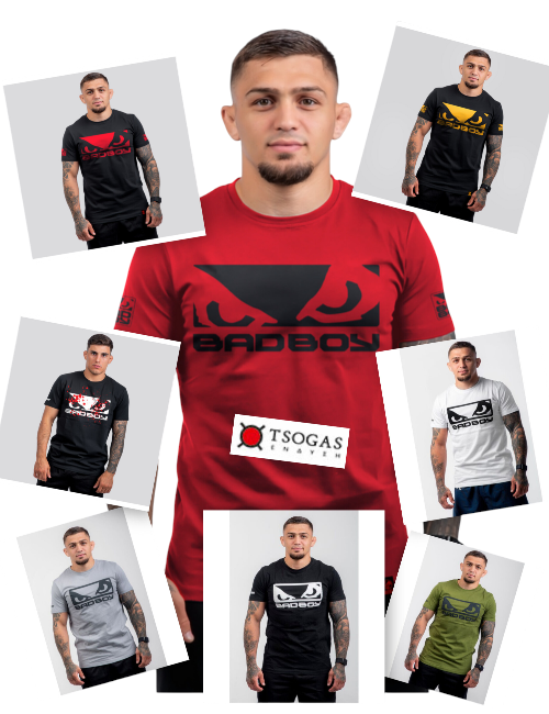 BAD BOY T-shirts 000103 ΜΑΎΡΟ ΚΌΚΚΙΝΟ