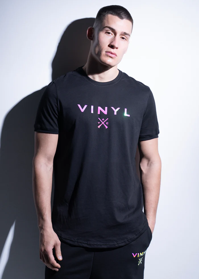 VINYL t-shirt unisex spring-summer 2024 c.19524 IRIDESCENT LOGO ΒΙΝΥΛΊΟΥ REGULAR FIT 100% βαμβακερό με στάμπα