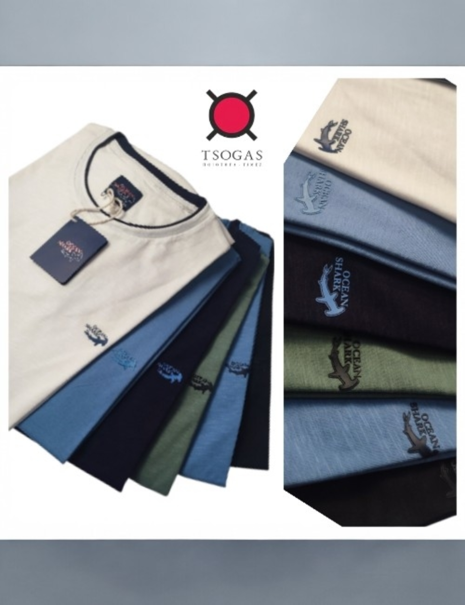 OCEAN SHARK μπλούζες κανονικής εφαρμογής 100%βαμβακερές k.20261003