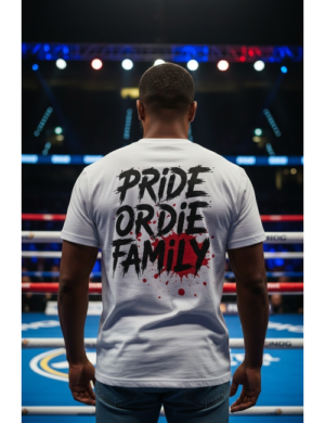 PRIDE OR DIE 100%cotton T-shirts στάμπα μαύρη - κόκκινη splatter POD500 WHITE