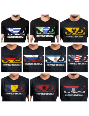 BAD BOY T-shirts 000088 FLAG'S ΜΑΎΡΑ ΕΛΛΆΔΑ ΑΛΒΑΝΙΑ ΒΡΑΖΙΛΊΑ ΑΡΓΕΝΤΙΝΉ ΠΌΝΤΟΣ ΡΩΣΊΑ ΓΕΡΜΑΝΊΑ US ΣΕΡΒΙΑ ΡΟΥΜΑΝΊΑ