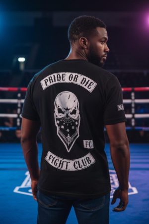 PRIDE OR DIE 100%cotton στάμπα λευκή μαντήλι POD107 BLACK