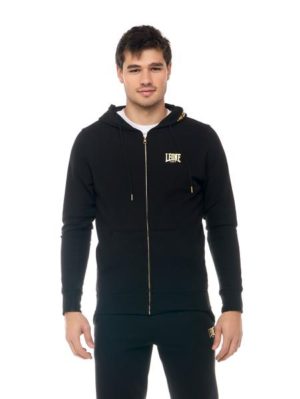 LEONE ΖΑΚΕΤΑ unisex M5601T8F42 NEWGOLD φούτερ με κουκούλα  ΜΑΎΡΗ  1530blackgold