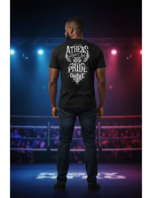 PRIDE OR DIE 100%cotton στάμπα λευκή κουκουβάγια POD505 BLACK