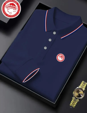 OLYMPIAKOS πόλο γιακά μπλούζα PLS  c.Β-B00014 σε ΜΑΥΡΟ & ΜΠΛΕ