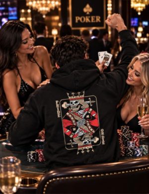 PRIDE OR DIE φούτερ κουκούλα κ.POD523 poker ΜΑΥΡΟ