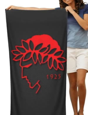 OLYMPIAKOS πετσέτα ελαφριά με απορ/κές μικροίνες “100ΧΡΟΝΙΑ” 0,80X1,60 c.BG0001 ΜΑΥΡΗ