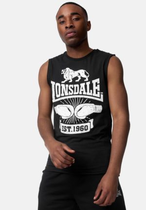 LONSDALE αμάνικα μπλουζάκια slim fit βαμβακερά κωδ. 117016CLEATOR σε ΜΑΥΡΑ