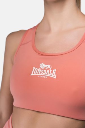 LONSDALE κωδ.114077 Γυναικείο αθλητικό σουτιέν - τοπ σε PLS-elastane ΣΟΜΩΝ & ΜΑΥΡΟ