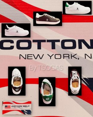 Sneakers “COTTON BELT NEW YORK USA” τεχνόδερμα CΒΜ4145Α40 KAPODISTRIA  ΛΕΥΚΌ & ΜΑΎΡΟ