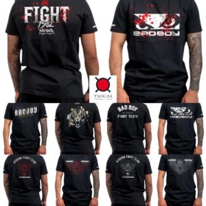 BAD BOY DOJO & OWL Reg.Fit c.000101 & 000099 ΒW FIGHT CLUB Τ-shirt cotton ΜΑΎΡΕΣ